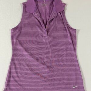 Nike Dri‑Fit Golf Tank | Size M | Lilac Pinstripe Collared Top